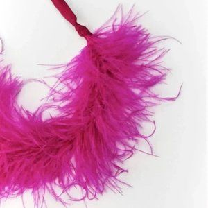 NWT Zara feather necklace fuchsia